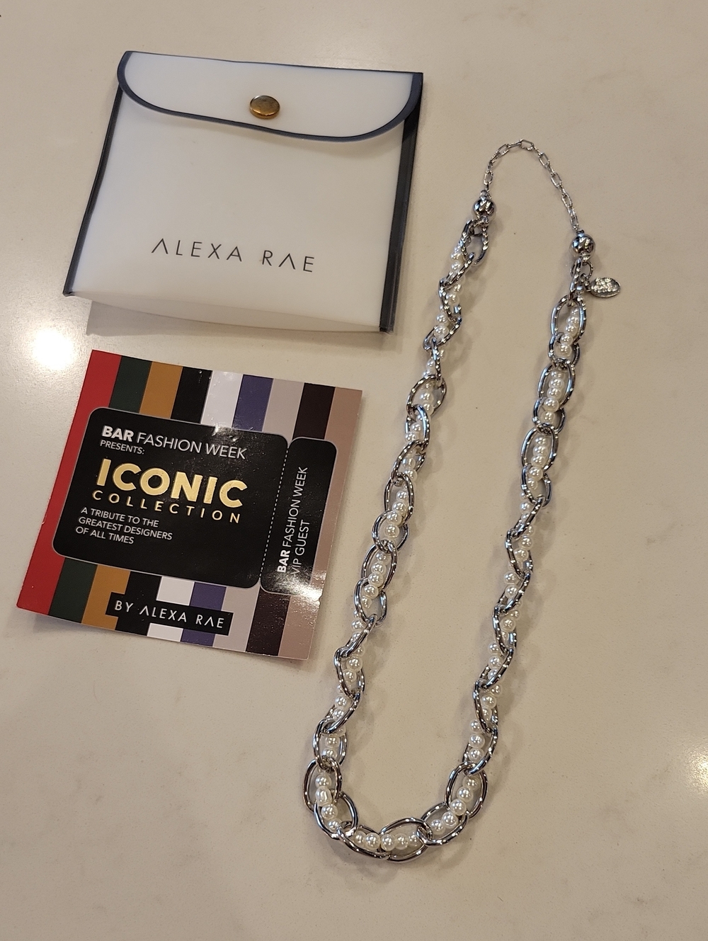 Alexa Rae Silver Pearl Bead Necklace With Magnetic Clasp